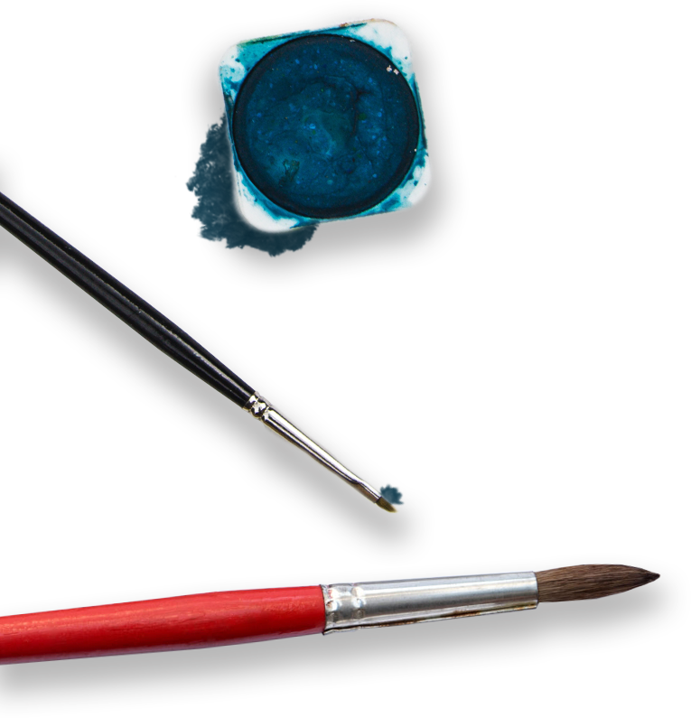 Paint block and paint brushes